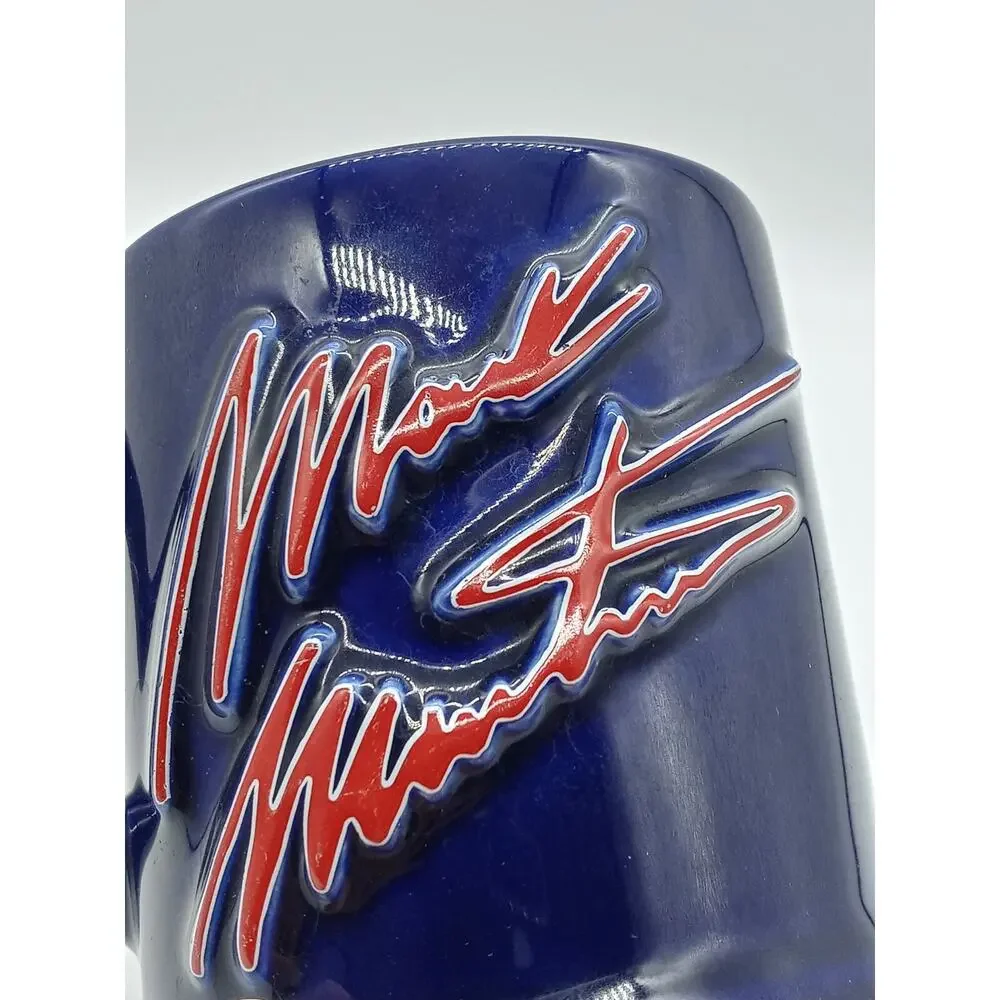 Mark Martin #6 Valvoline Racing Ceramic Coffee Cup Mug NASCAR Raised Blue